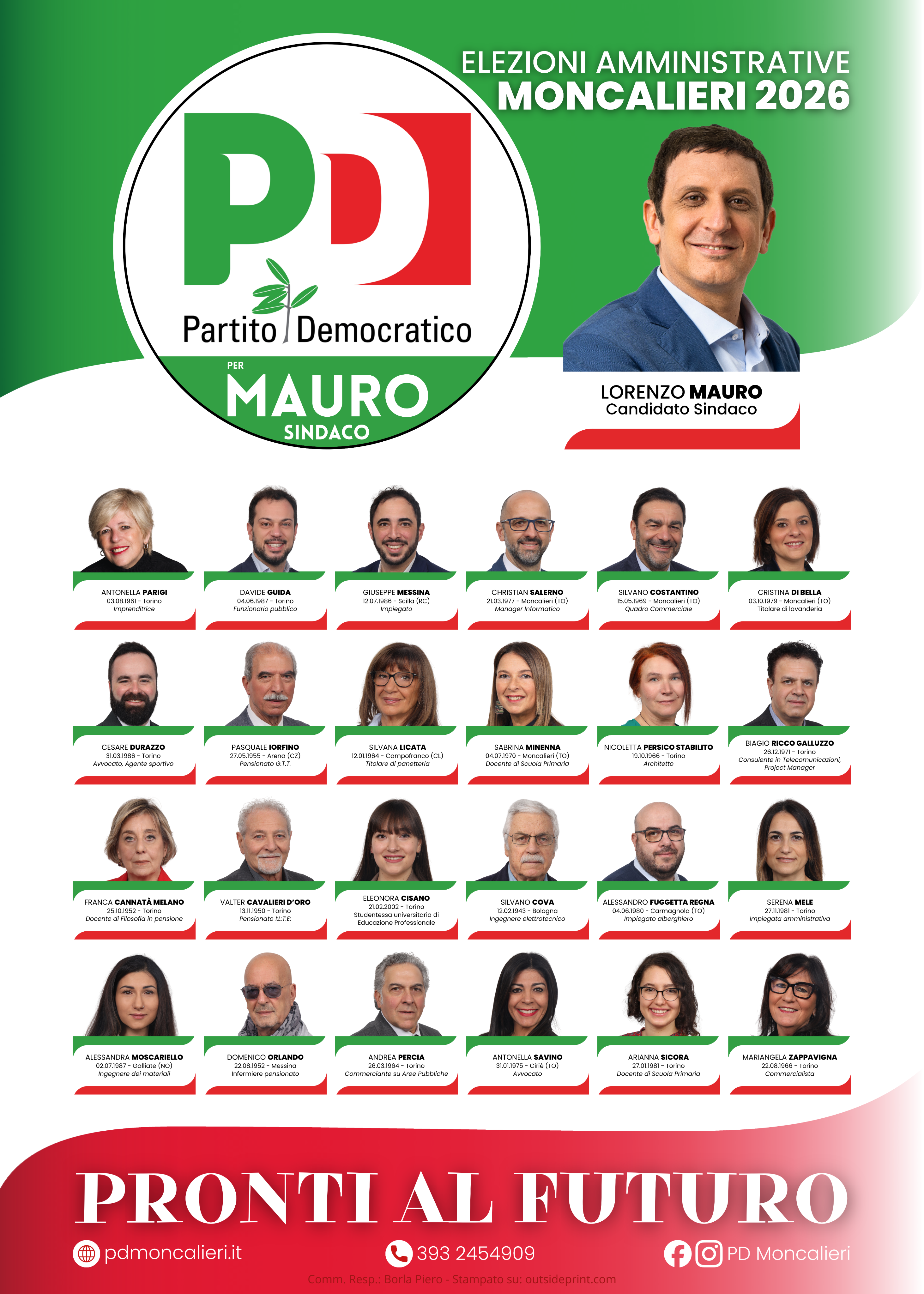 manifesto candidati PD 100x140